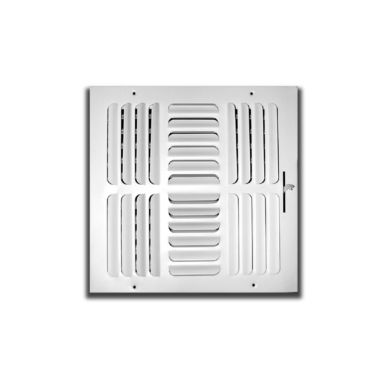 TRUaire 404M 14X14 - Fixed Curved Blade Wall/Ceiling Register With Multi Shutter Damper, 4-Way, White, 14" X 14"